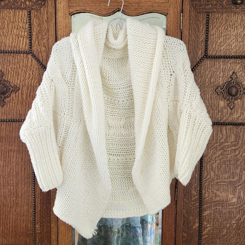Spell cardigan older One Size pom poms removed